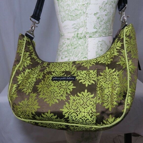 Petunia Pickle Bottom Handbags - Petunia Pickle Bottom Green Brown Diaper Bag